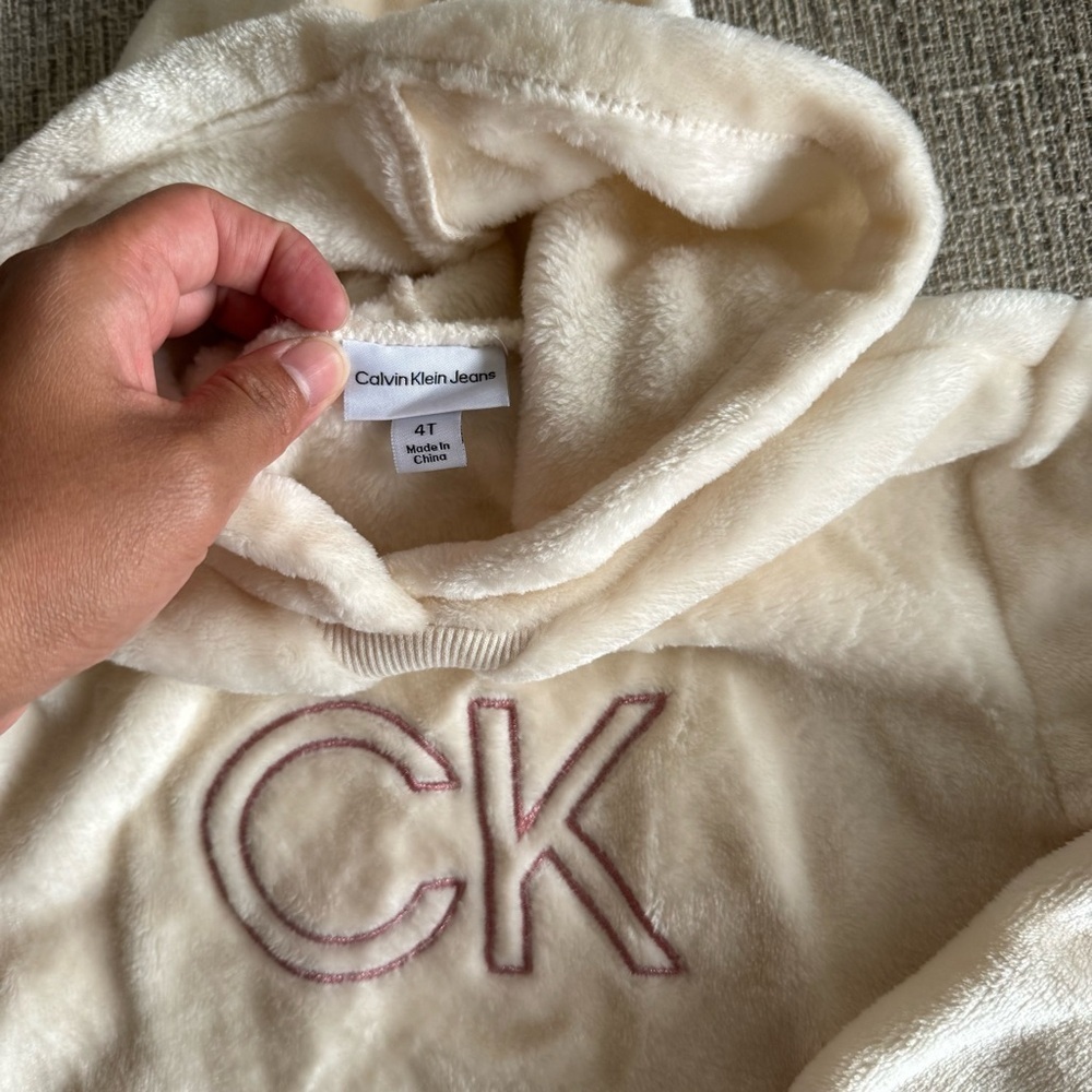 Calvin Klein Jeans Ivory Fleece Hoodie Set - Picture 2 of 2